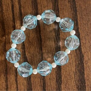Elegant Blue and White Beaded Bracelet